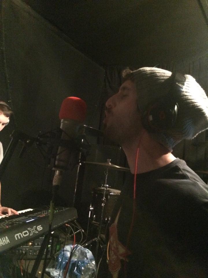 Matty D belting a few vocals in the studio